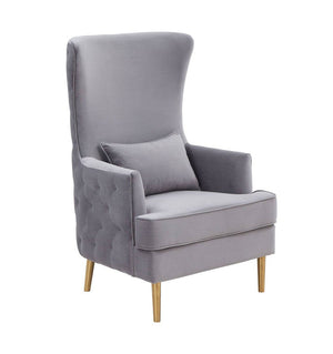 Killarney Velvet Accent Chair - Grey