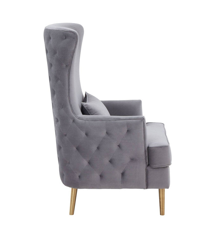Killarney Velvet Accent Chair - Grey