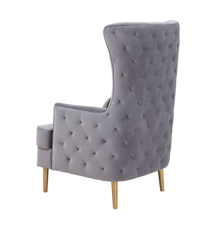 Killarney Velvet Accent Chair - Grey