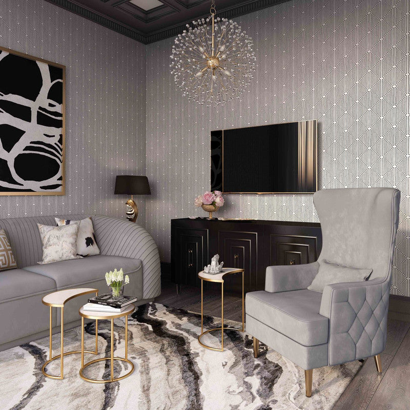 Killarney Velvet Accent Chair - Grey