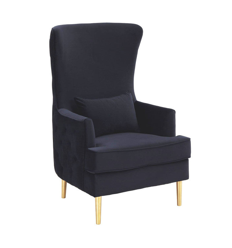 Killarney Velvet Accent Chair - Black
