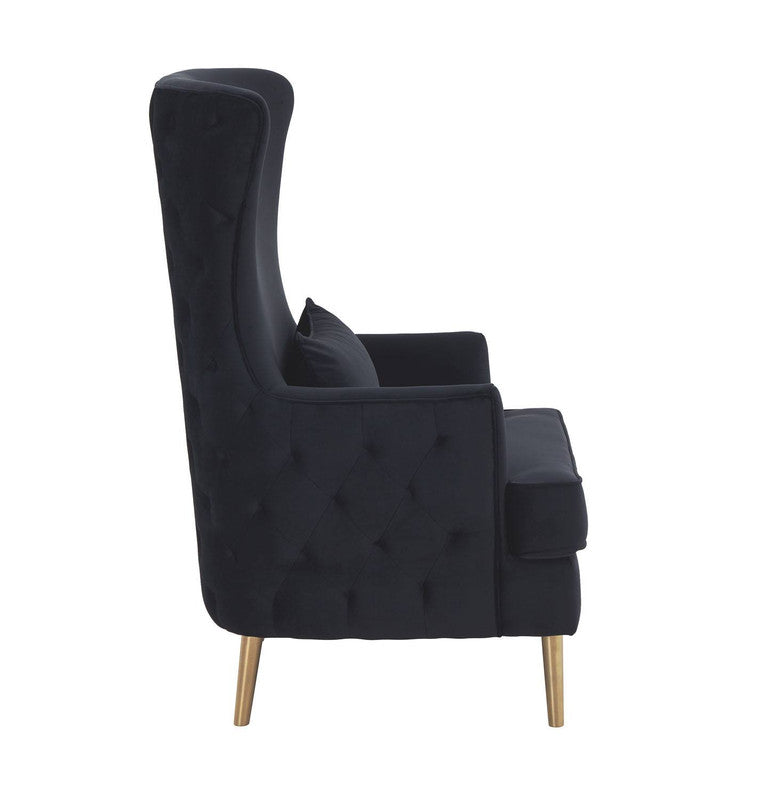 Killarney Velvet Accent Chair - Black