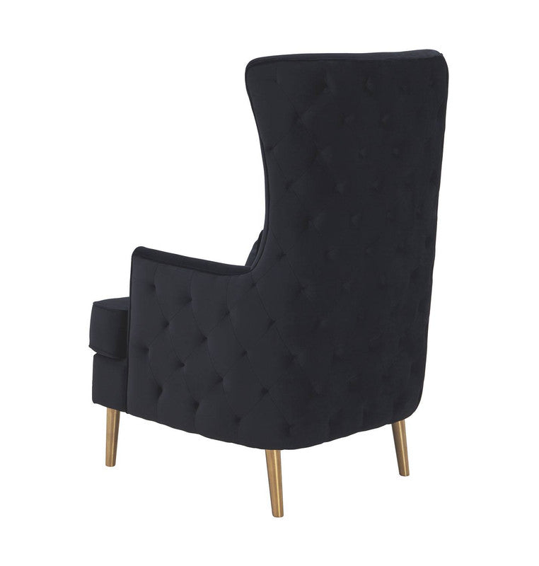 Killarney Velvet Accent Chair - Black