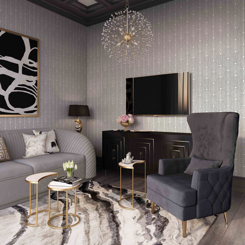 Killarney Velvet Accent Chair - Black