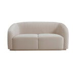 Vorset Pleated Velvet Loveseat - Beige