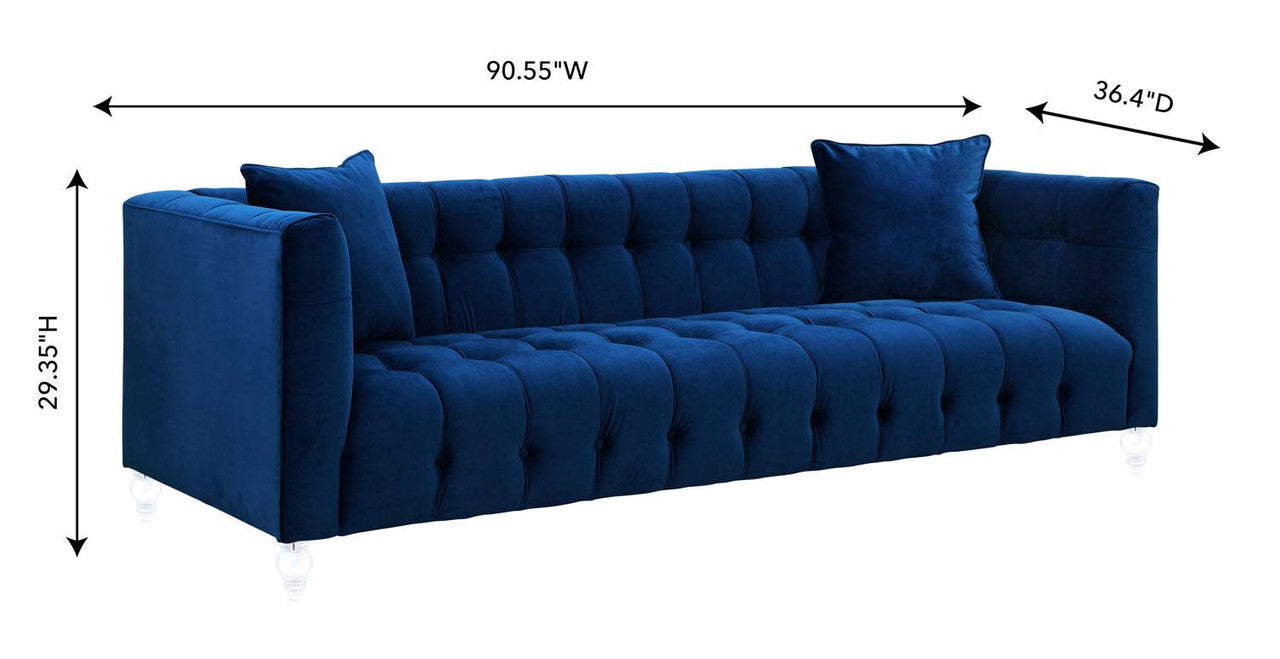 Appolonia Velvet Sofa - Navy