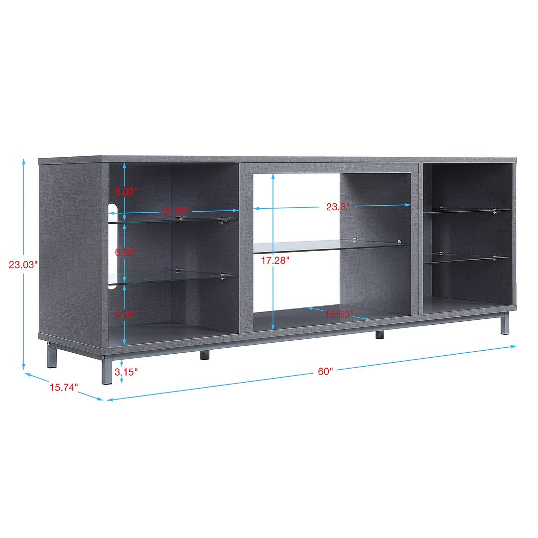 Sahl 60" TV Stand - Grey