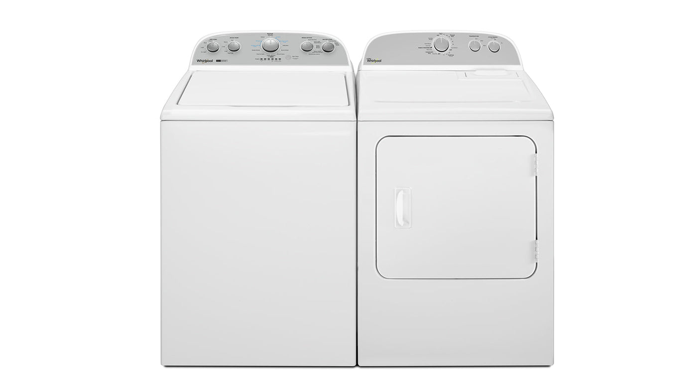 Whirlpool White Top Load Washer (4.4 Cu Ft) & White Electric Dryer (7.0 Cu.Ft.) - WTW4957PW/YWED4815EW