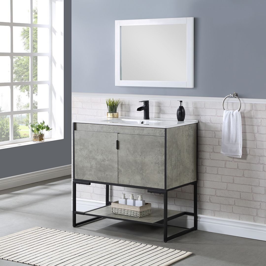 Dreslette 36" Vanity Sink - Concrete Grey