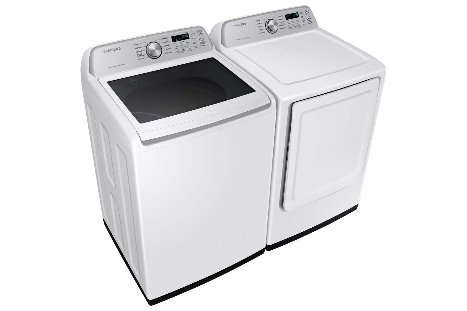 Samsung White Top Load Washer with Agitator and SmartThings (5.3 Cu.Ft) & White Electric Dryer with SmartThings (7.4 Cu.Ft) - WA46CG3505AWA4/DVE47CG3500WAC