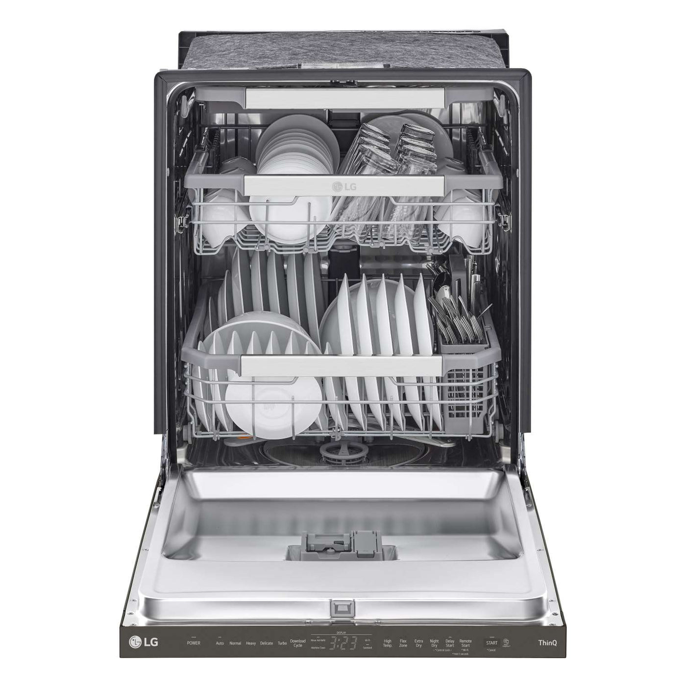 LG Black Stainless Steel Smart Top Control Dishwasher with QuadWash™ and Dynamic Dry™ - LDPM6762D
