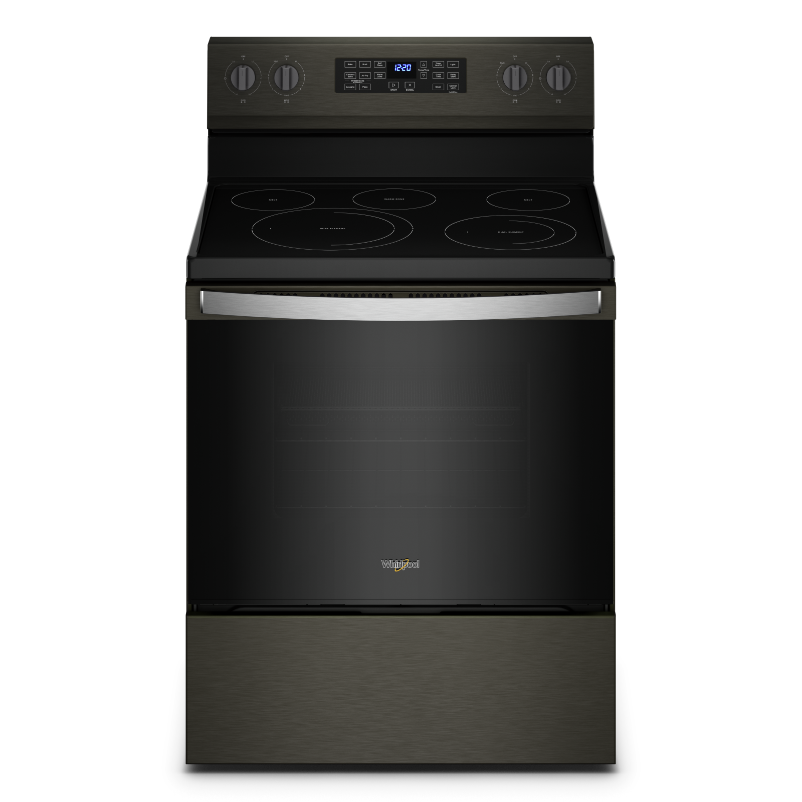 Whirlpool Black Stainless 30" 5-in-1 Range with AirFry (5.3 Cu Ft) - YWFE550S0LV