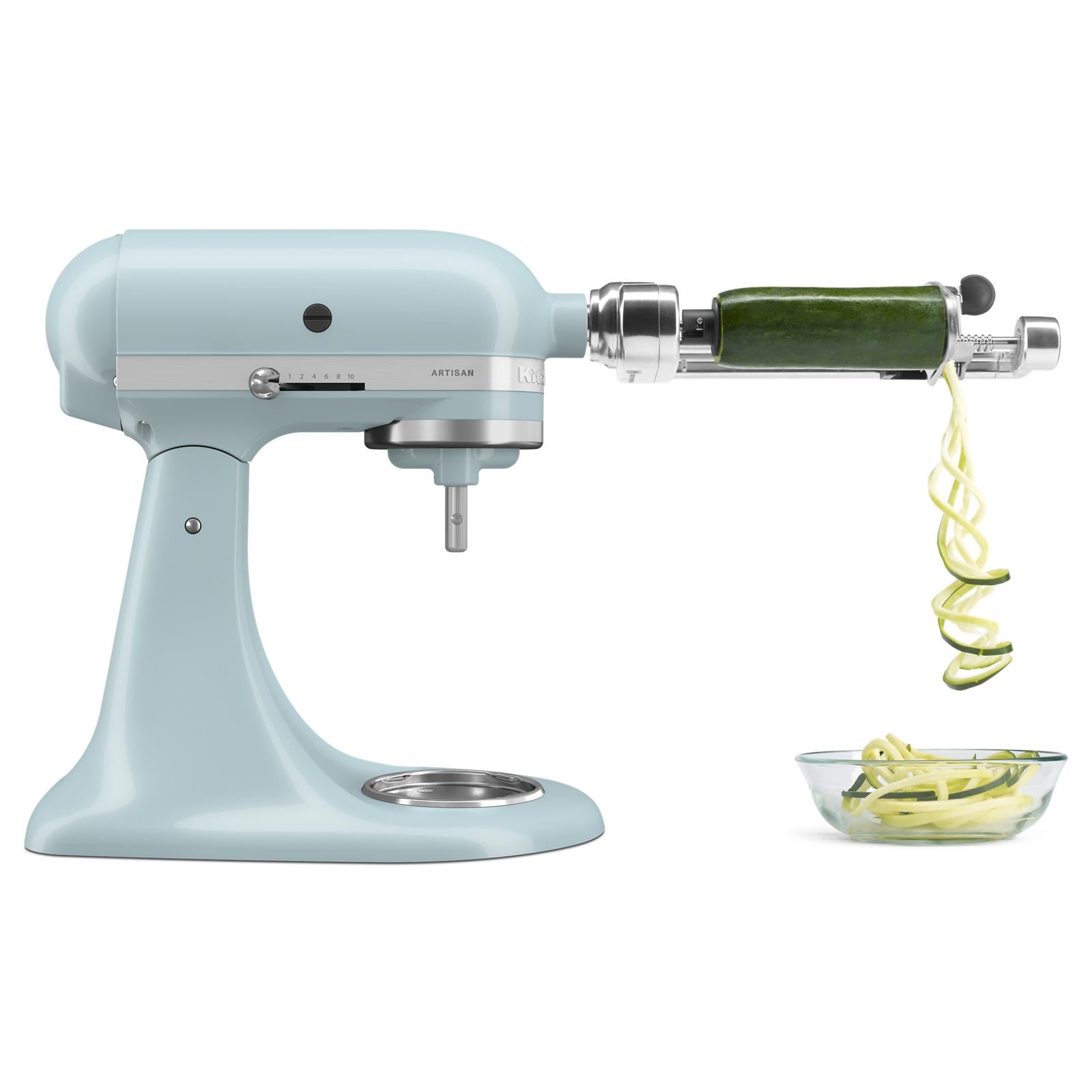 KitchenAid Mineral Water Blue Artisan® Series Tilt-Head Stand Mixer with Premium Accessory Pack - KSM195PSMI