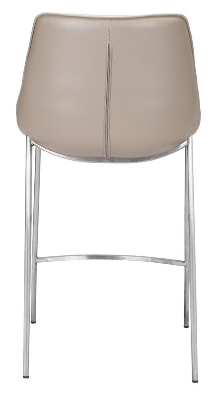Teglberg Counter Height Stool - Greyish Brown/Silver - Set of 2
