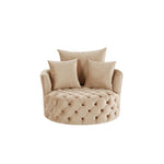 Eyrar Velvet Swivel Accent Chair - Beige