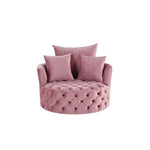Eyrar Velvet Swivel Accent Chair - Pink