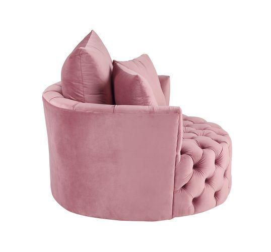 Eyrar Velvet Swivel Accent Chair - Pink