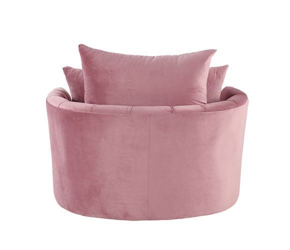 Eyrar Velvet Swivel Accent Chair - Pink