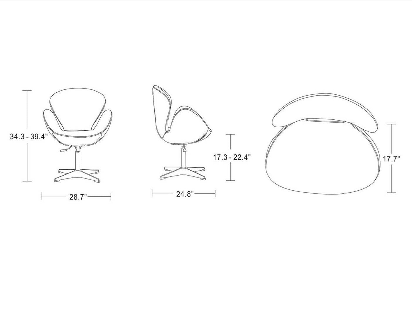 Nagqu Adjustable Height Swivel Accent Chair - Pebble