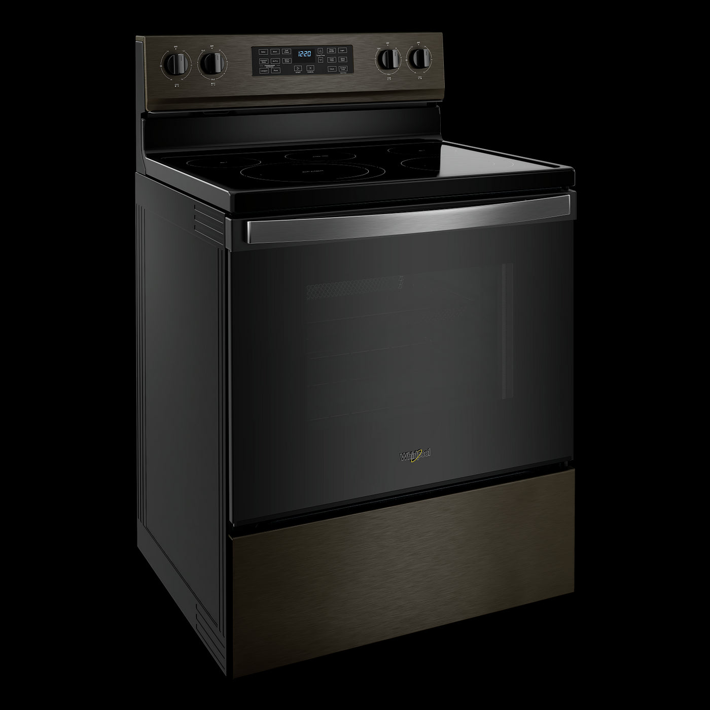 Whirlpool Black Stainless 30" 5-in-1 Range with AirFry (5.3 Cu Ft) - YWFE550S0LV
