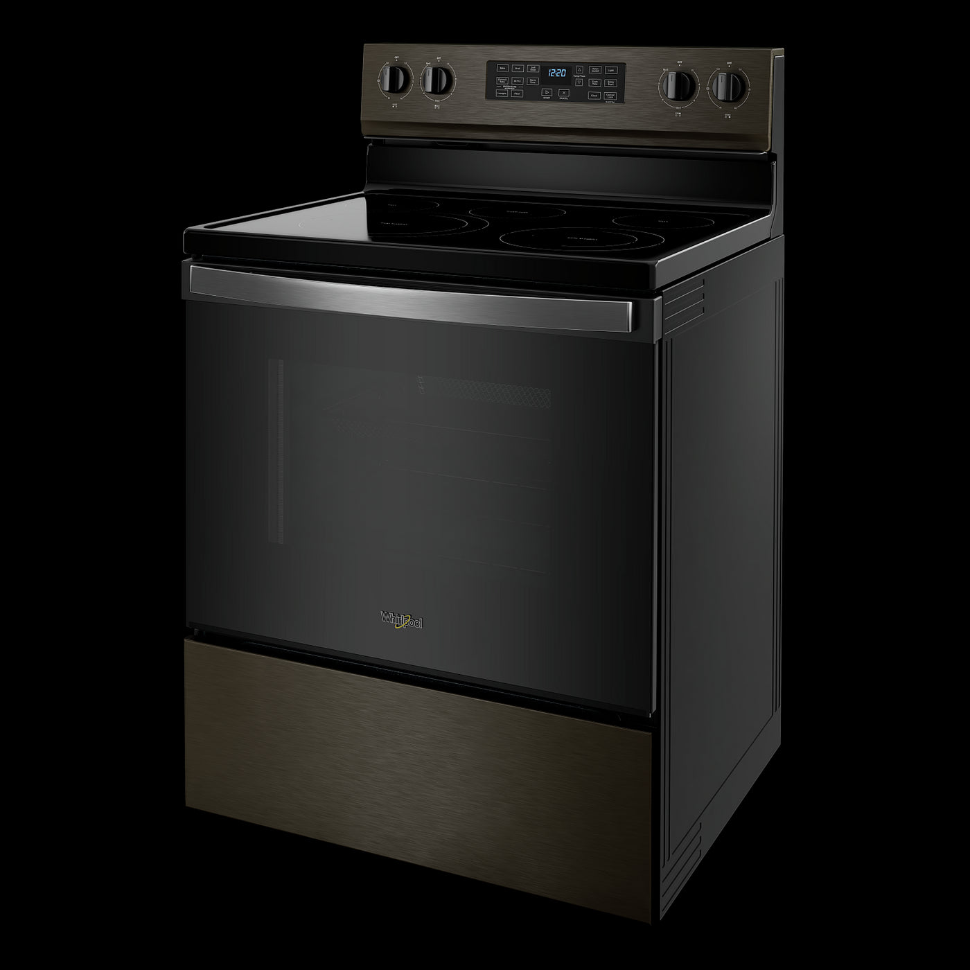 Whirlpool Black Stainless 30" 5-in-1 Range with AirFry (5.3 Cu Ft) - YWFE550S0LV