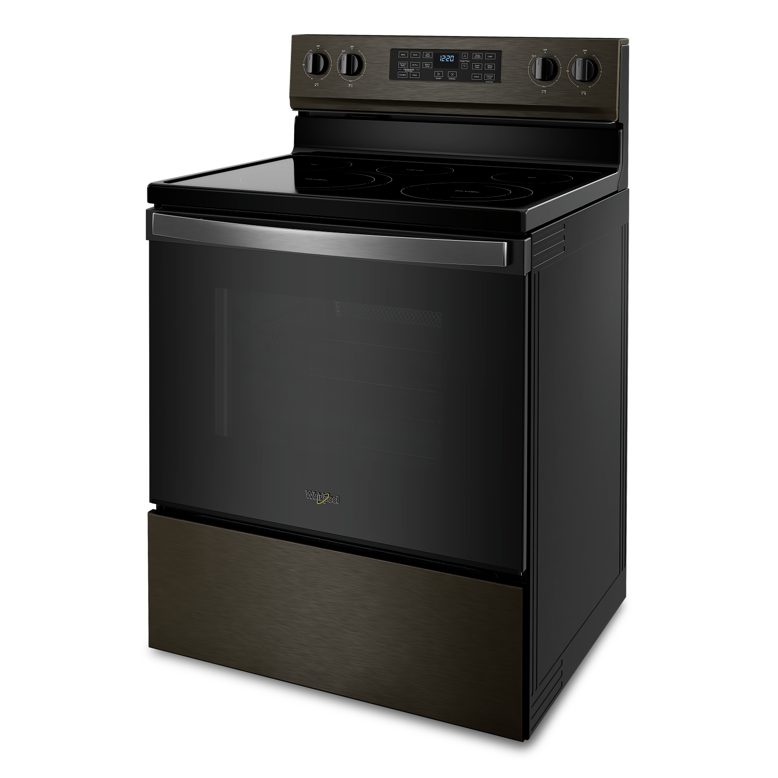 Whirlpool Black Stainless 30" 5-in-1 Range with AirFry (5.3 Cu Ft) - YWFE550S0LV