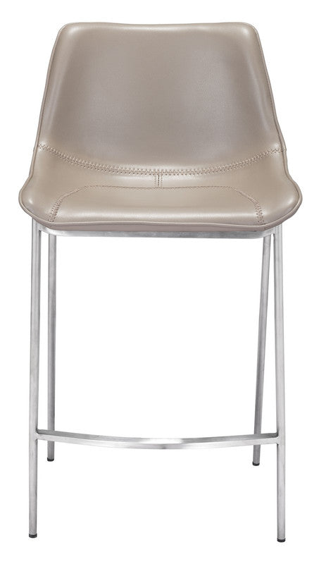 Teglberg Counter Height Stool - Greyish Brown/Silver - Set of 2