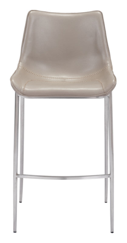 Teglberg Bar Height Stool - Greyish Brown/Silver - Set of 2