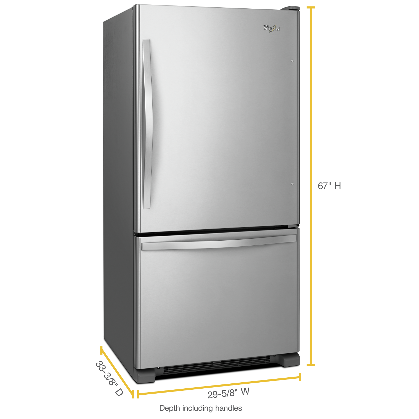 Whirlpool Stainless Steel Bottom-Freezer Refrigerator (19 Cu. Ft.) - WRB329RFBM