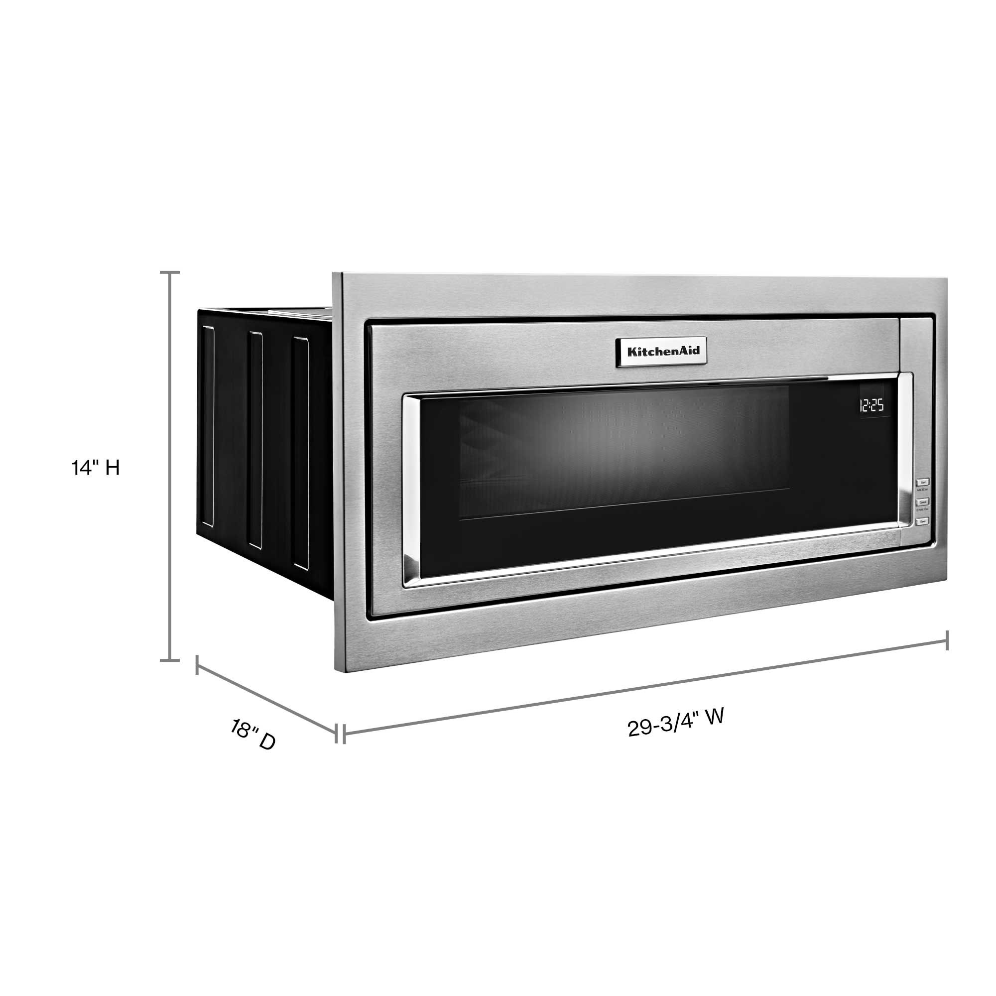 KitchenAid Stainless Steel Built-In Low Profile Microwave with Trim Kit (1.1 cu. ft.) - YKMBT5011KS