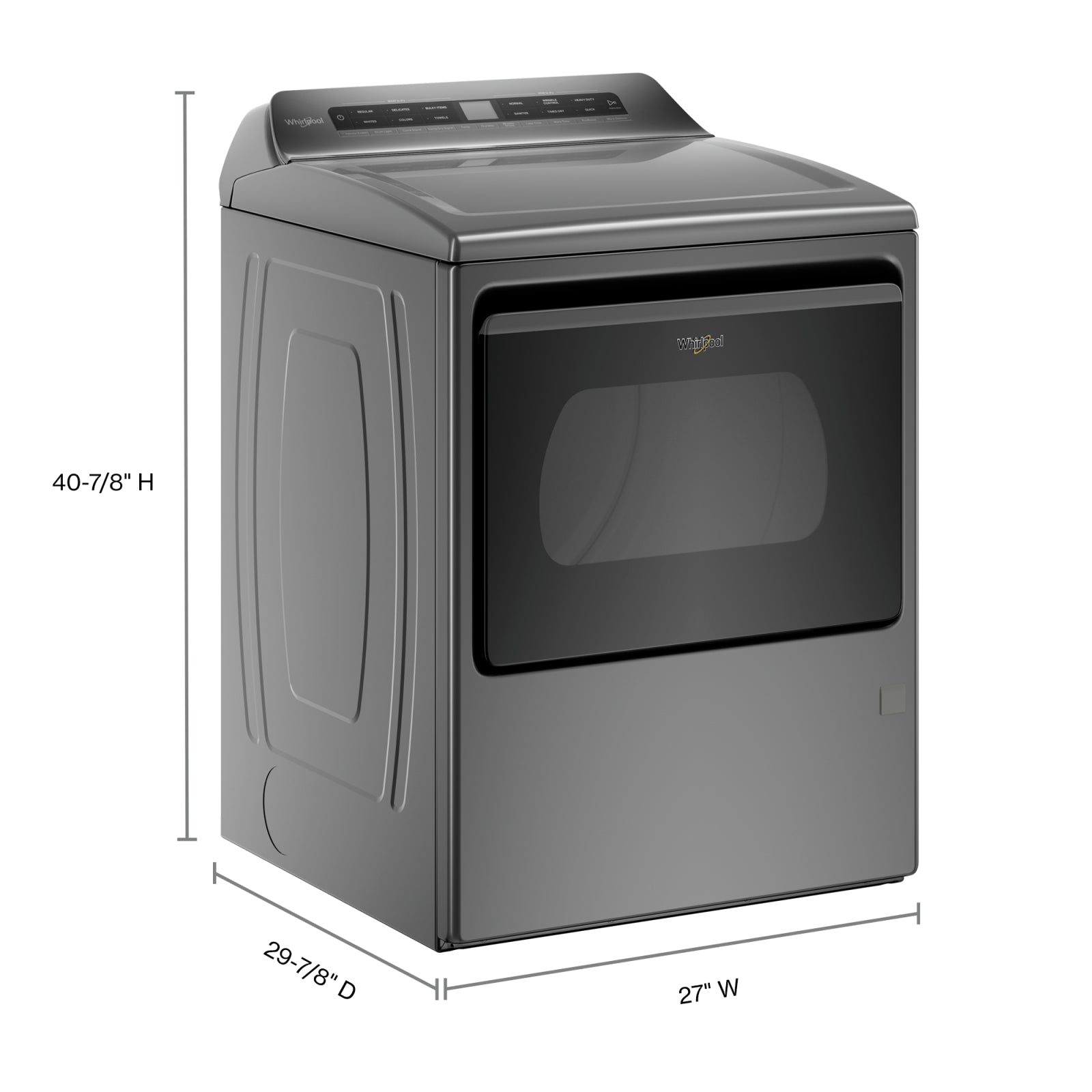 Whirlpool Chrome Shadow Smart Gas Dryer (7.4 Cu.Ft.) - WGD6120HC