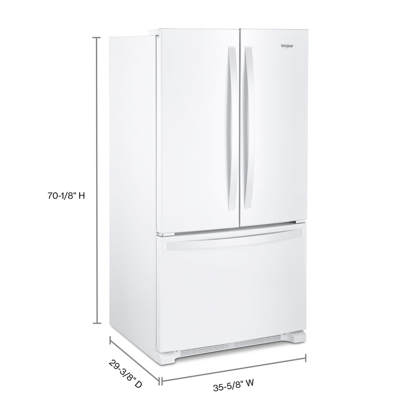 Whirlpool White Counter-Depth French Door Refrigerator (20 Cu. Ft.) - WRF540CWHW