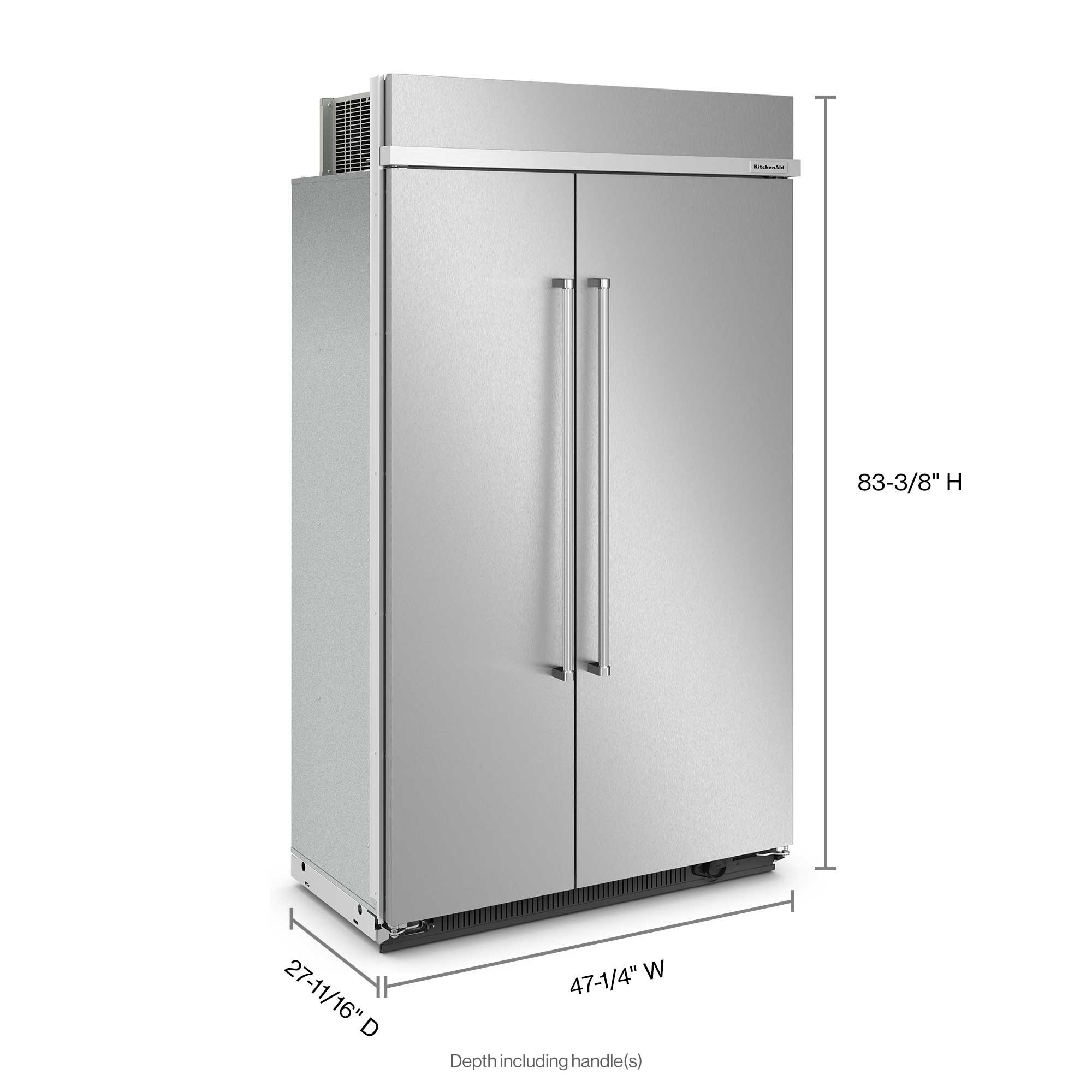 KitchenAid Fingerprint Resistant Stainless Steel 48" Built-In Side-by-Side Refrigerator (30.0 cu. ft.) - KBSN708MPS