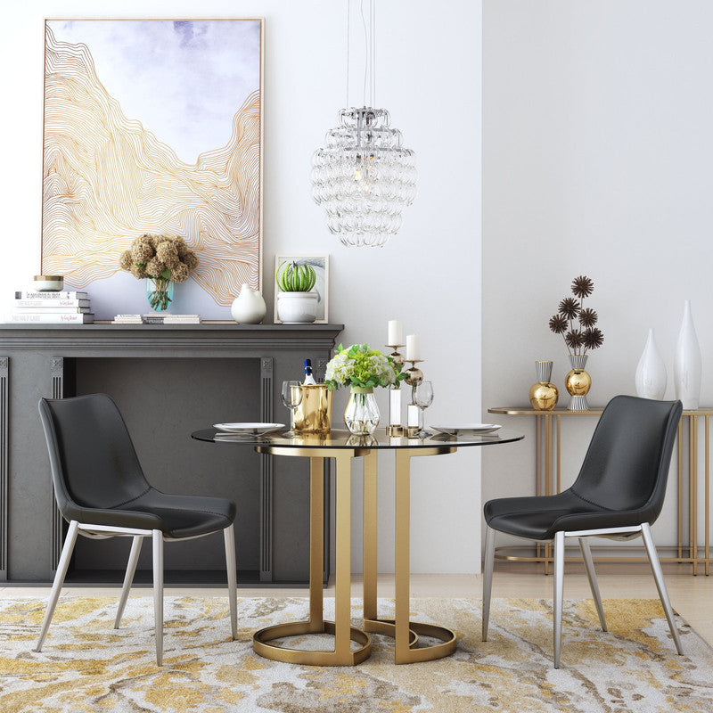 Teglberg Dining Chair - Black/Silver - Set of 2