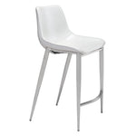 Teglberg Counter Height Stool - White/Silver - Set of 2