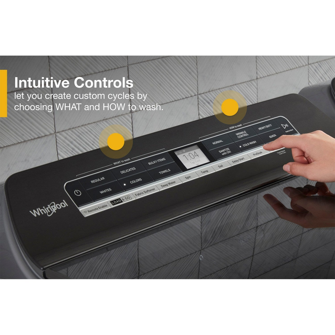 Whirlpool Chrome Shadow Top-Load Washer (6.1 cu. ft.) & Smart Gas Dryer (7.4 cu. ft.) - WTW7120HC/WGD7120HC