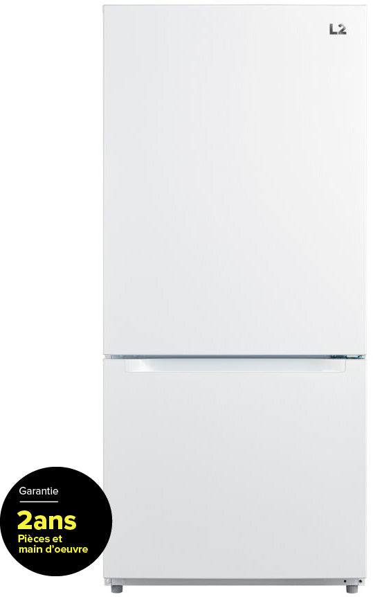 L2 Réfrigérateur 18,7 pi³ avec congélateur en bas blanc LRB19B5AWWC--