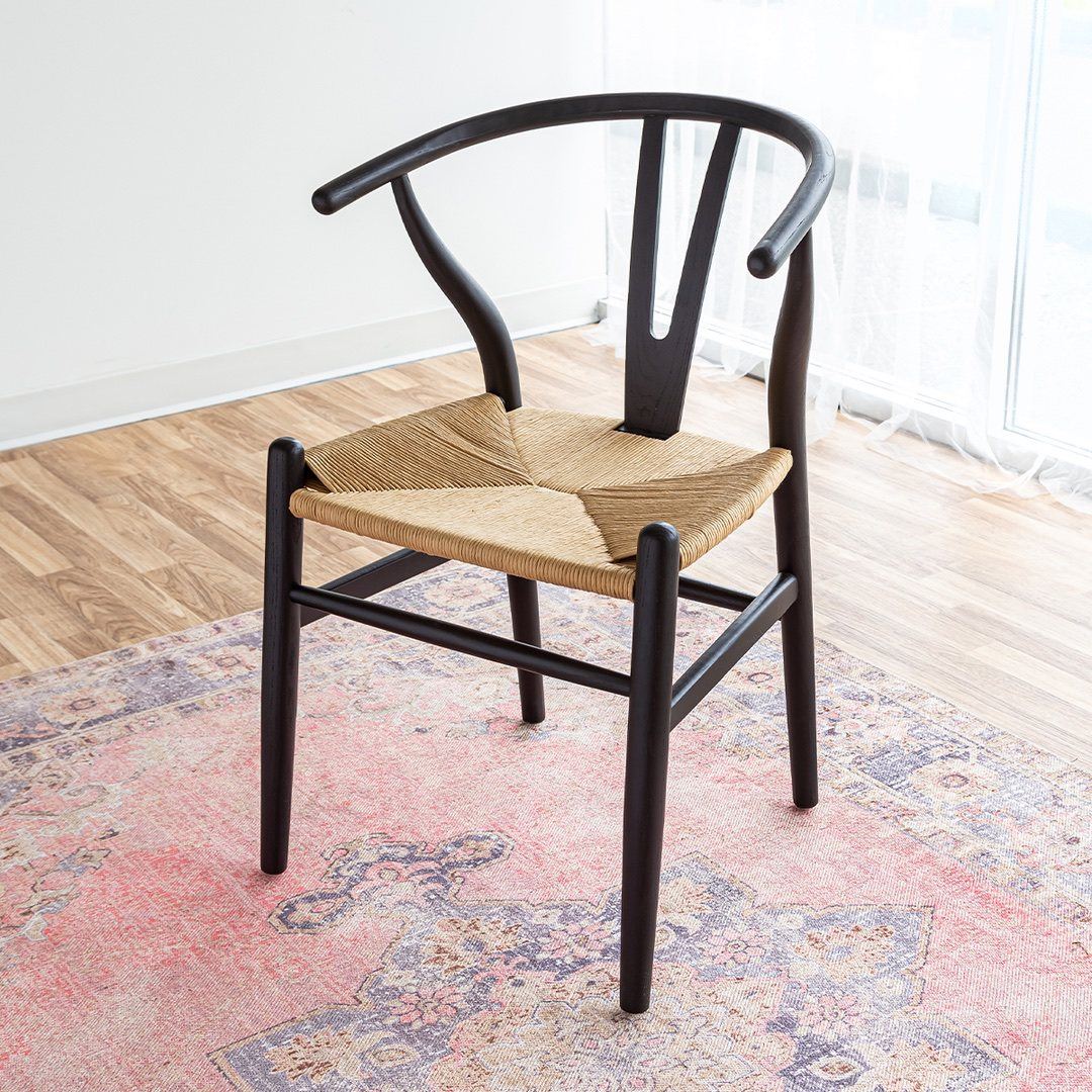 Jessbul Wishbone Dining Chair - Black/Natural