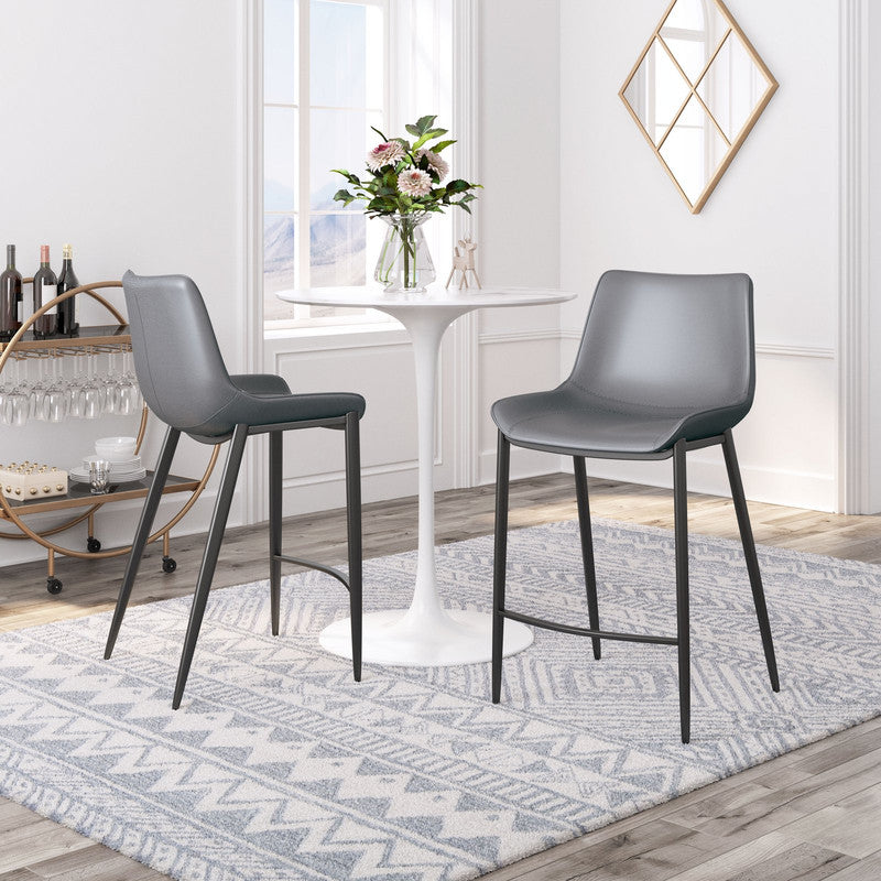 Teglberg Counter Height Stool - Dark Grey/Black - Set of 2