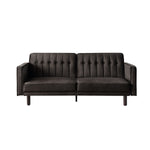 Bamble Adjustable Velvet Sofa Bed - Dark Brown