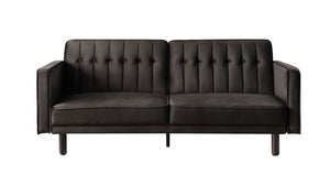 Bamble Adjustable Velvet Sofa Bed - Dark Brown