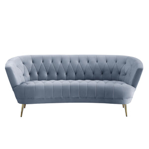 Dalvic Velvet Sofa - Light Grey