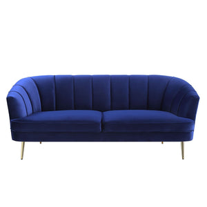 Bildud Velvet Sofa - Blue