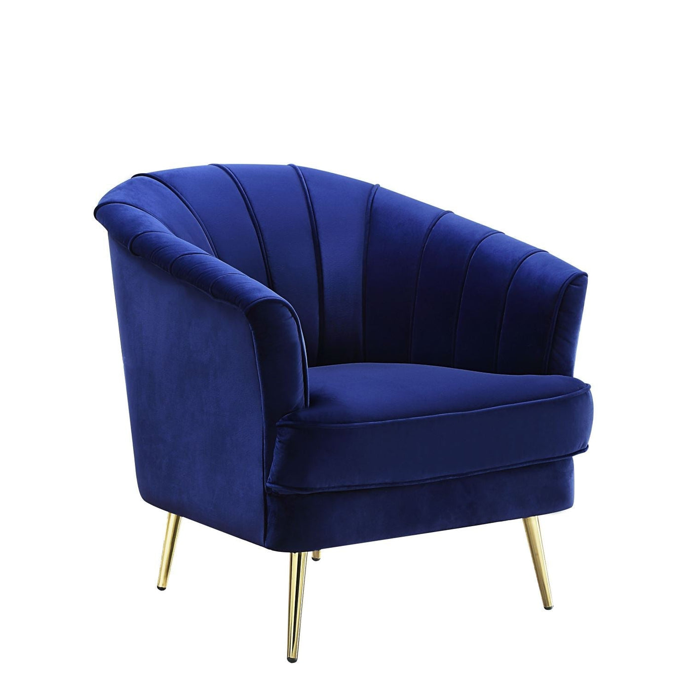 Bildud Velvet Arm Chair - Blue
