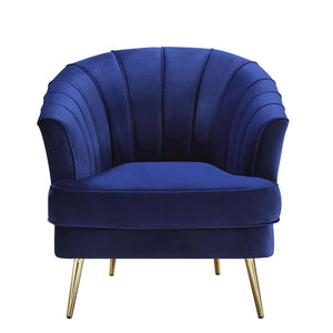 Bildud Velvet Arm Chair - Blue