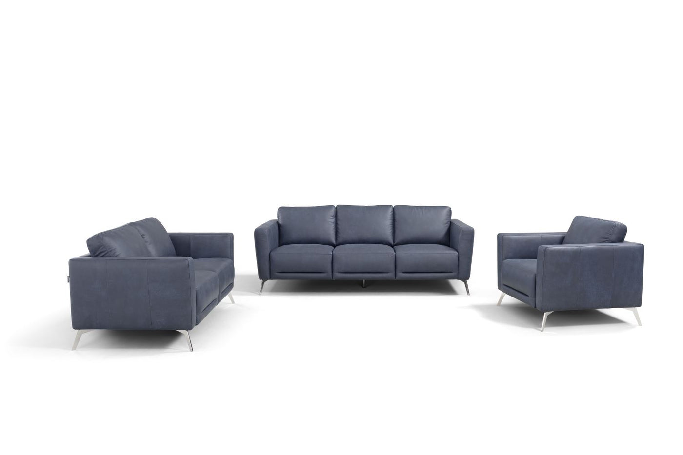 Goillet Italian Leather Sofa - Blue