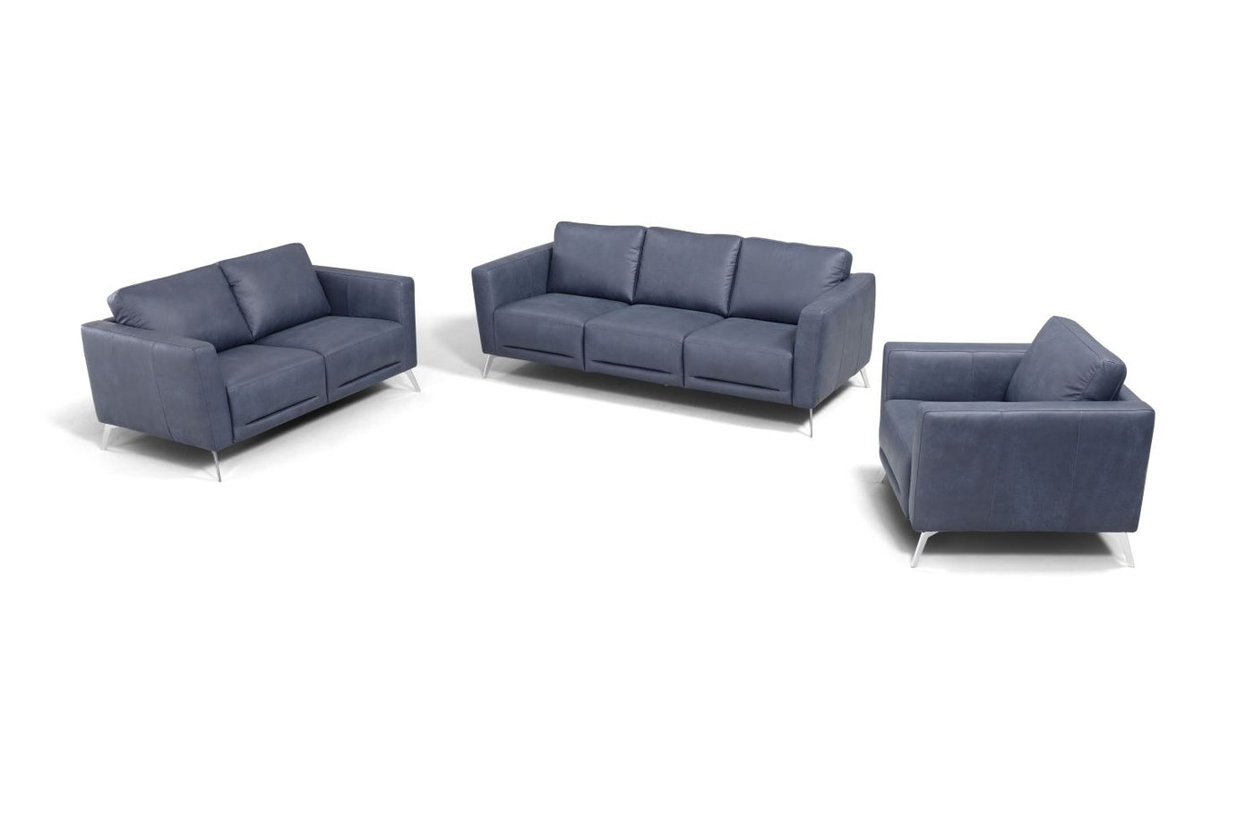 Goillet Italian Leather Sofa - Blue