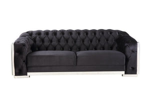 Katla Velvet Sofa - Black