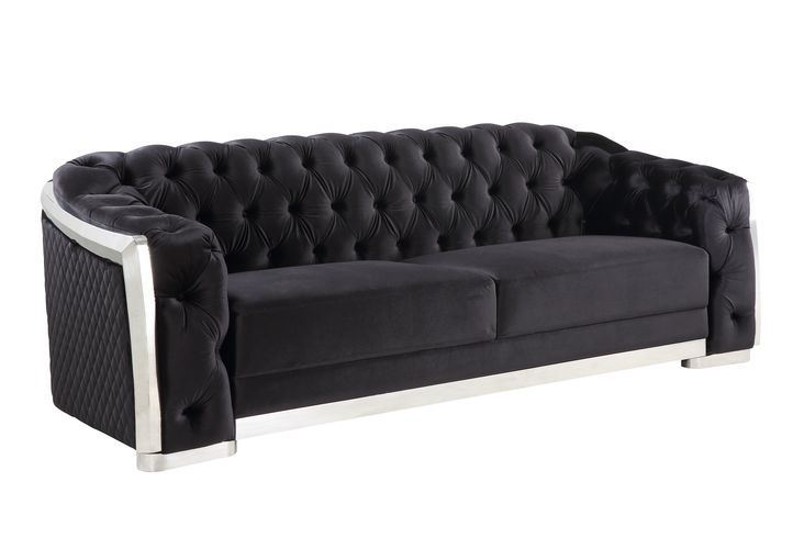 Katla Velvet Sofa - Black