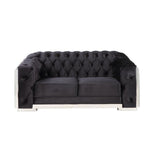 Katla Velvet Loveseat - Black